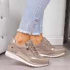Damen Keilsneaker mit gepolsterter Innensohle, Schnürverschluss und lässigem Design