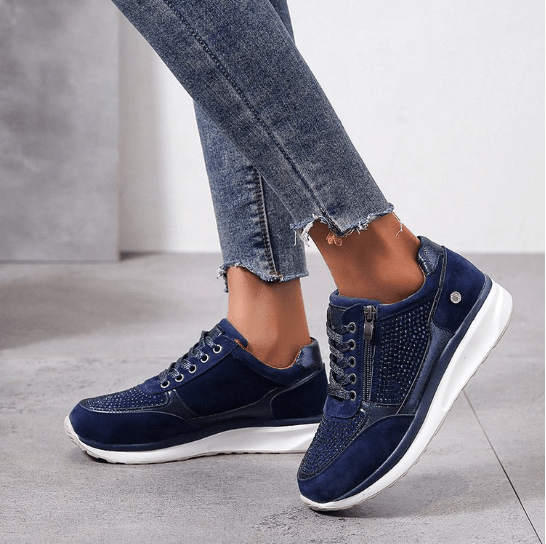 Damen Keilsneaker mit gepolsterter Innensohle, Schnürverschluss und lässigem Design