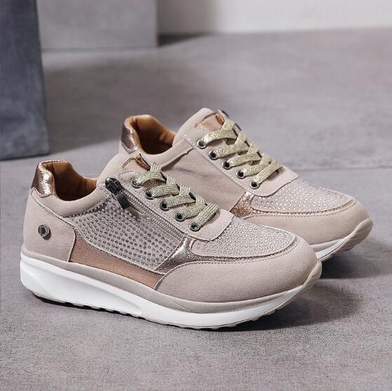 Damen Keilsneaker mit gepolsterter Innensohle, Schnürverschluss und lässigem Design