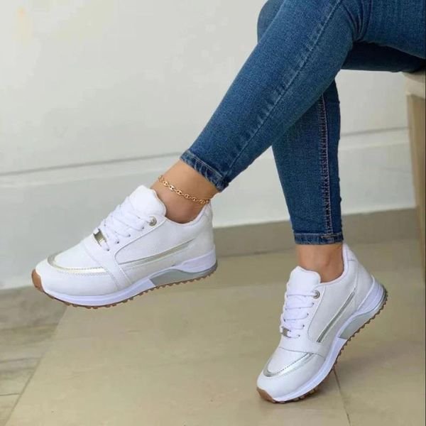 Damen Komfort-Sneaker mit ergonomischem Fußbett und stoßdämpfender Sohle