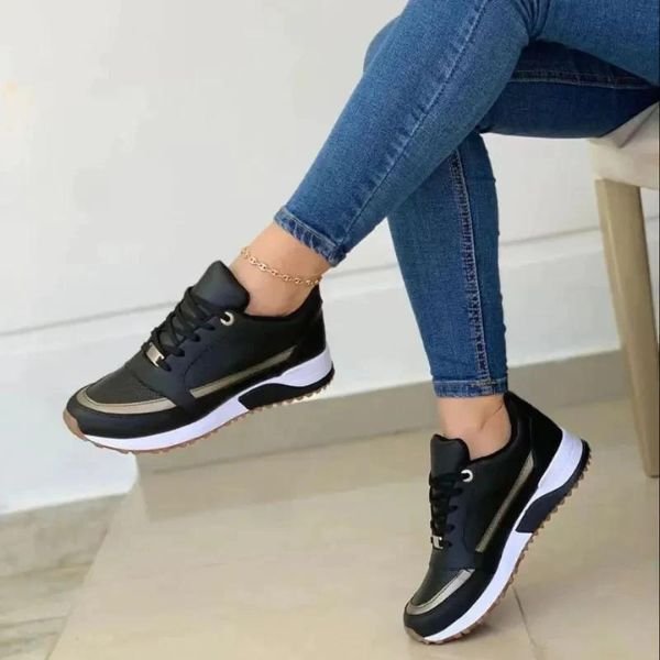 Damen Komfort-Sneaker mit ergonomischem Fußbett und stoßdämpfender Sohle