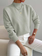 Damen Langarm-Strickpullover mit Rundhalsausschnitt