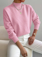 Damen Langarm-Strickpullover mit Rundhalsausschnitt