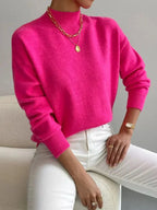 Damen Langarm-Strickpullover mit Rundhalsausschnitt
