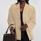 Damen Lederjacke im Urban-Look mit lockerem Schnitt