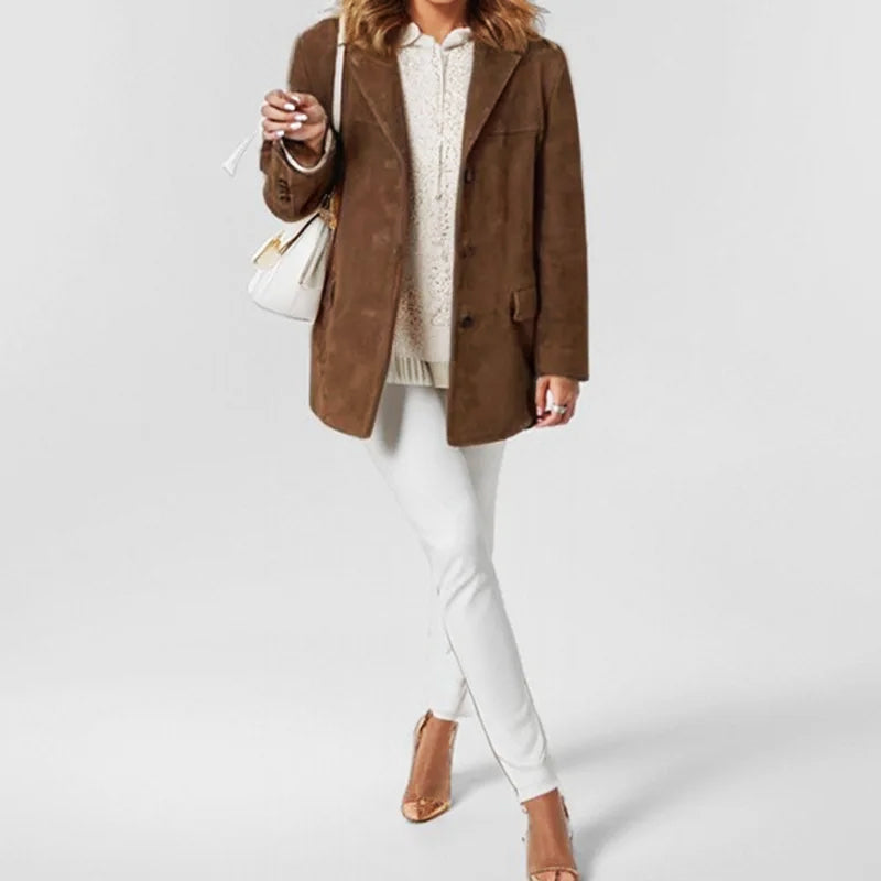 Damen Lederjacke im Urban-Look mit lockerem Schnitt
