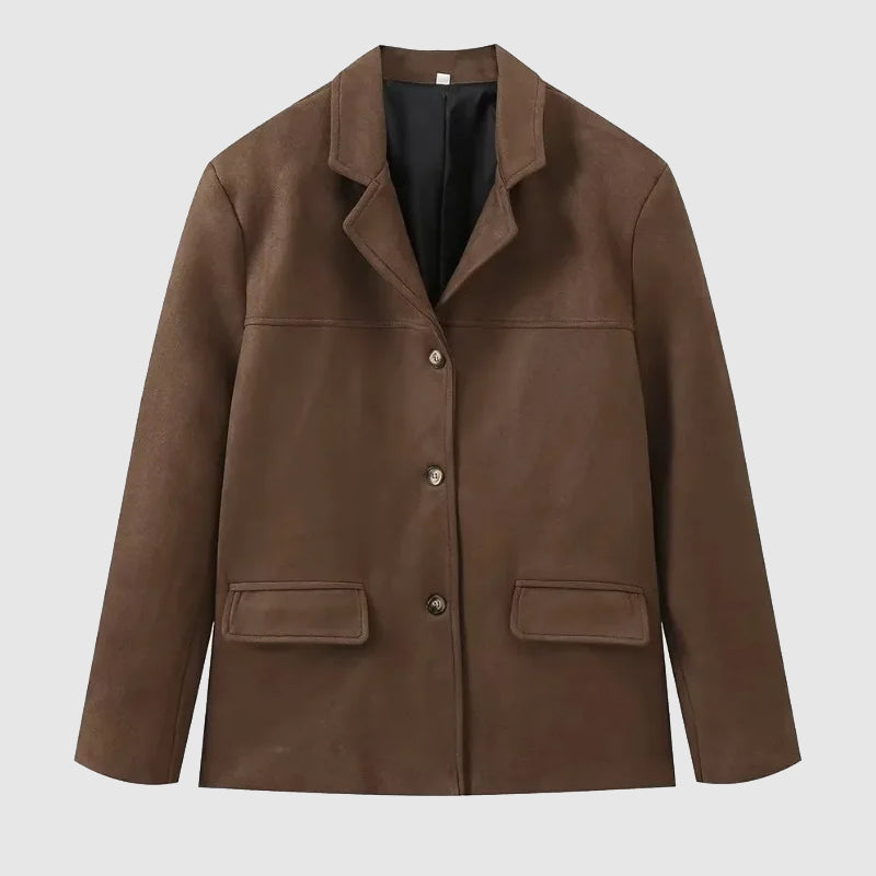 Damen Lederjacke im Urban-Look mit lockerem Schnitt