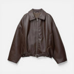 Damen Lederjacke mit kurzem Schnitt und Frontreißverschluss