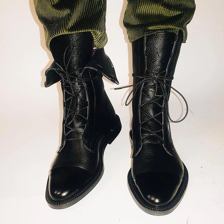 Damen Schnürstiefel aus Echtleder – Vintage Boots mit gepolstertem Futter, Herbst Winter