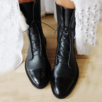 Damen Schnürstiefel aus Echtleder – Vintage Boots mit gepolstertem Futter, Herbst Winter