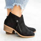 Damen Lederstiefeletten mit robuster Sohle und klassischer Knöchelhöhe