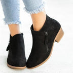 Damen Lederstiefeletten mit robuster Sohle und klassischer Knöchelhöhe
