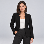 Damen Blazer ohne Knöpfe – Offener Stretch-Blazer mit Reverskragen, Herbst