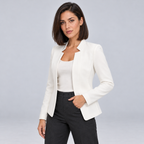 Damen Blazer ohne Knöpfe – Offener Stretch-Blazer mit Reverskragen, Herbst