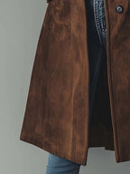 Damen Longline-Trenchcoat mit zweireihiger Knopfleiste und taillierter Silhouette