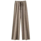 Damen Strickhose aus Merinowolle – Weite Winterhose mit elastischem Bund