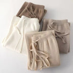Damen Strickhose aus Merinowolle – Weite Winterhose mit elastischem Bund