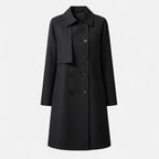 Damen Midi-Wollmix-Trenchcoat mit Doppelknopfleiste und strukturiertem Schnitt