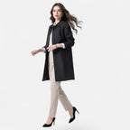 Damen Midi-Wollmix-Trenchcoat mit Doppelknopfleiste und strukturiertem Schnitt