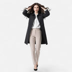 Damen Midi-Wollmix-Trenchcoat mit Doppelknopfleiste und strukturiertem Schnitt