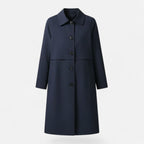 Damen Midi-Wollmix-Trenchcoat mit Doppelknopfleiste und strukturiertem Schnitt