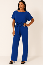 Damen Overall mit verstellbarem Bindegürtel und fließendem Stoff