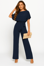 Damen Overall mit verstellbarem Bindegürtel und fließendem Stoff