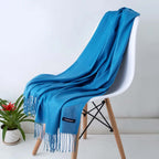Damen Pashmina Schal mit Fransen – Leichter Stola-Schal, Ganzjährig & Winter