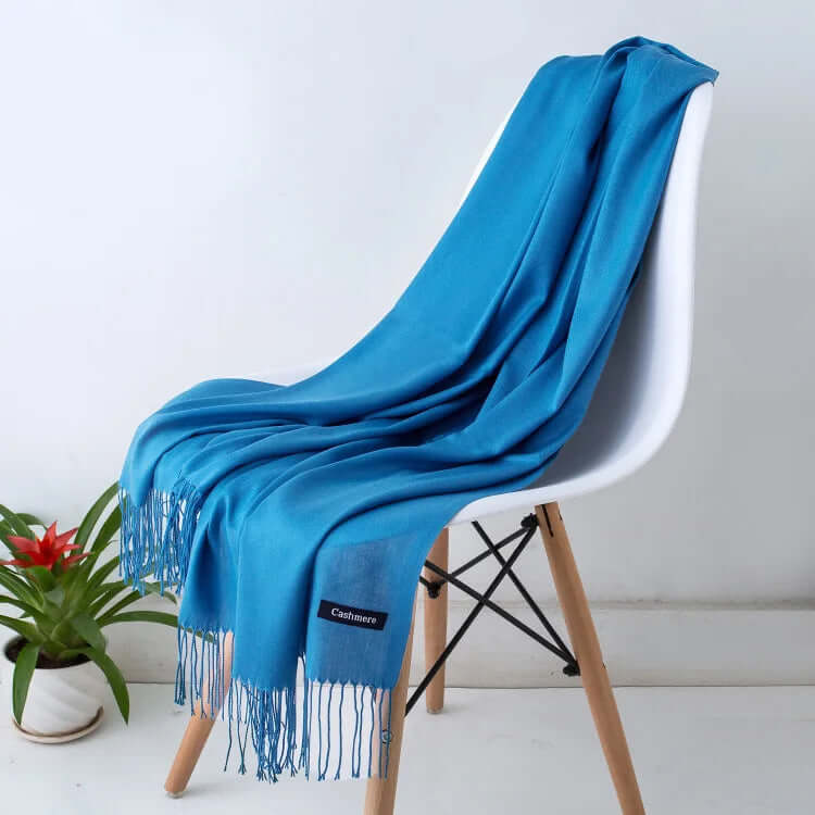 Damen Pashmina Schal mit Fransen – Leichter Stola-Schal, Ganzjährig & Winter