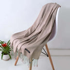 Damen Pashmina Schal mit Fransen – Leichter Stola-Schal, Ganzjährig & Winter