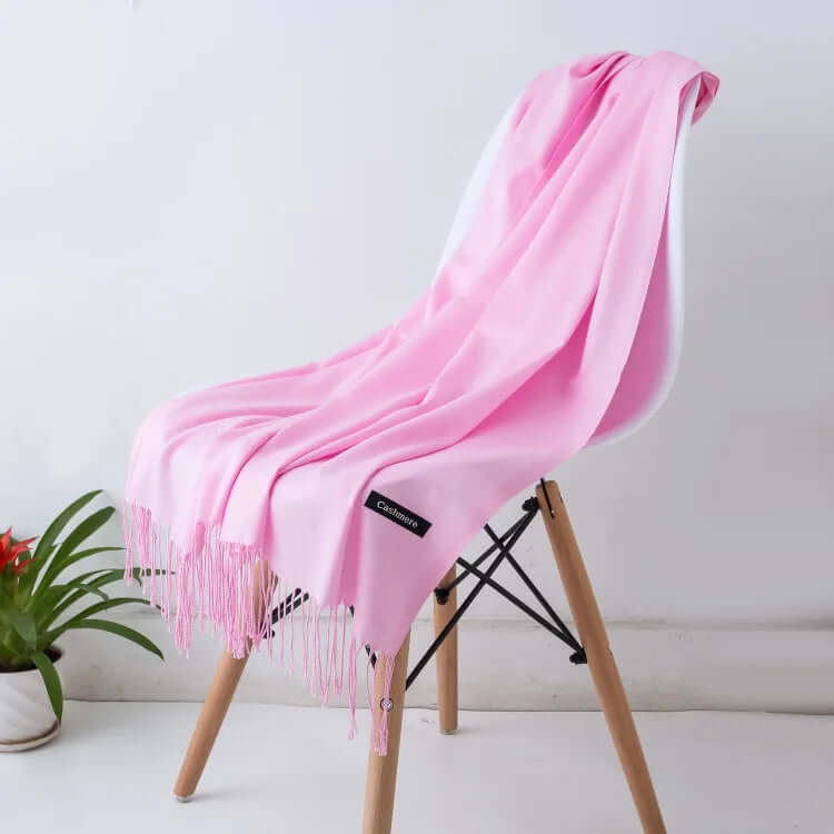Damen Pashmina Schal mit Fransen – Leichter Stola-Schal, Ganzjährig & Winter