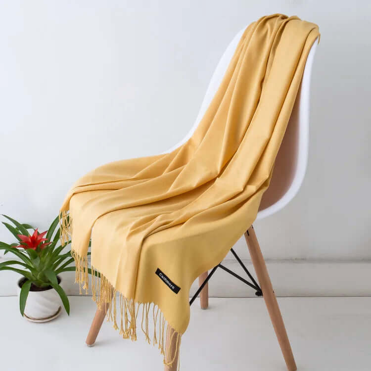 Damen Pashmina Schal mit Fransen – Leichter Stola-Schal, Ganzjährig & Winter