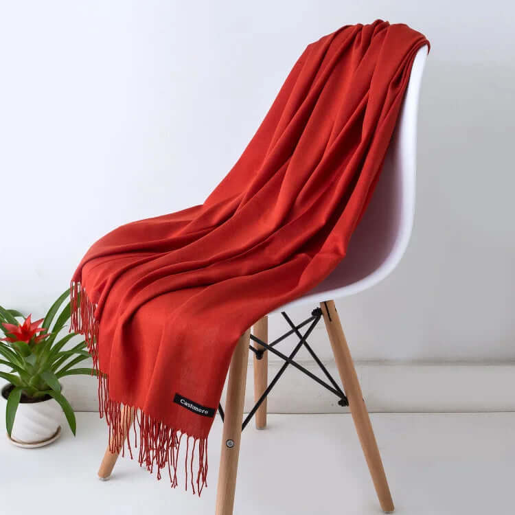 Damen Pashmina Schal mit Fransen – Leichter Stola-Schal, Ganzjährig & Winter