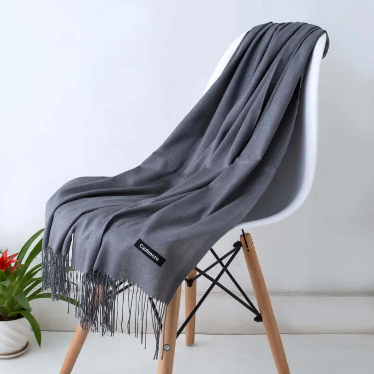 Damen Pashmina Schal mit Fransen – Leichter Stola-Schal, Ganzjährig & Winter