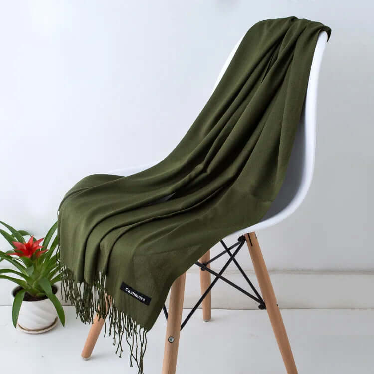 Damen Pashmina Schal mit Fransen – Leichter Stola-Schal, Ganzjährig & Winter