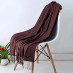 Damen Pashmina Schal mit Fransen – Leichter Stola-Schal, Ganzjährig & Winter