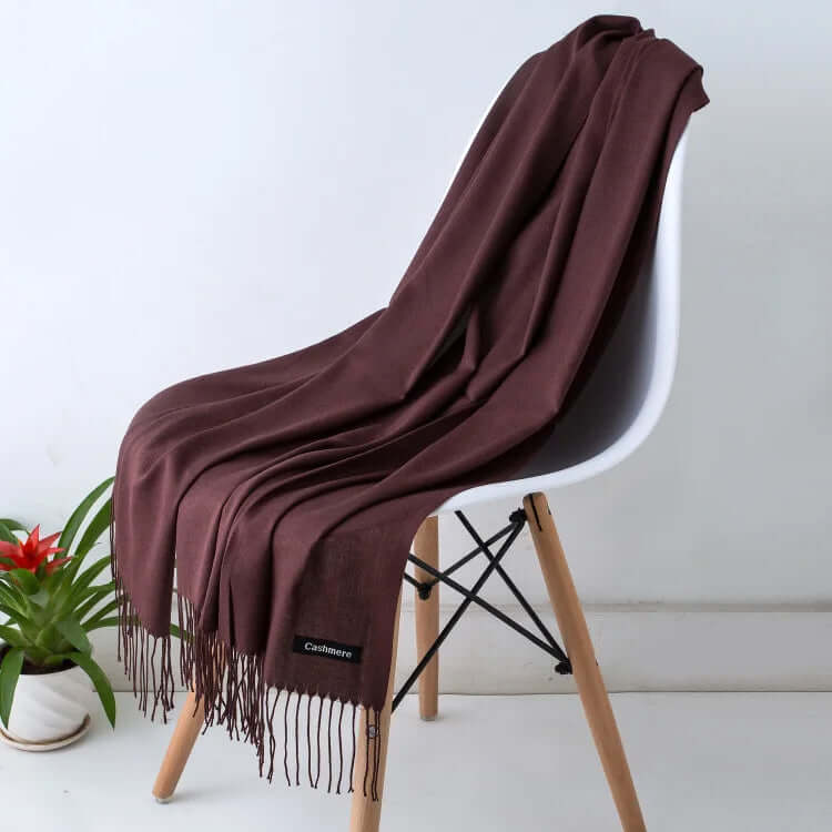 Damen Pashmina Schal mit Fransen – Leichter Stola-Schal, Ganzjährig & Winter