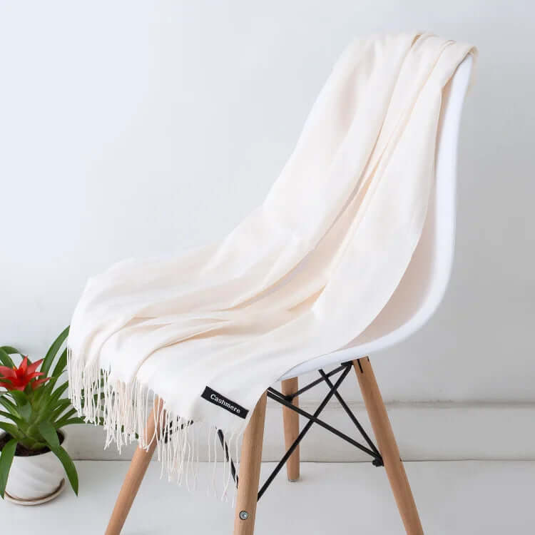 Damen Pashmina Schal mit Fransen – Leichter Stola-Schal, Ganzjährig & Winter