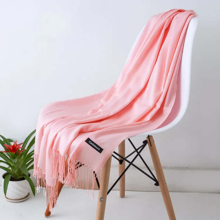 Damen Pashmina Schal mit Fransen – Leichter Stola-Schal, Ganzjährig & Winter