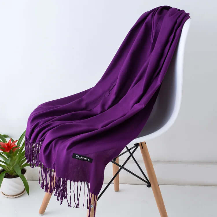 Damen Pashmina Schal mit Fransen – Leichter Stola-Schal, Ganzjährig & Winter