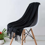 Damen Pashmina Schal mit Fransen – Leichter Stola-Schal, Ganzjährig & Winter