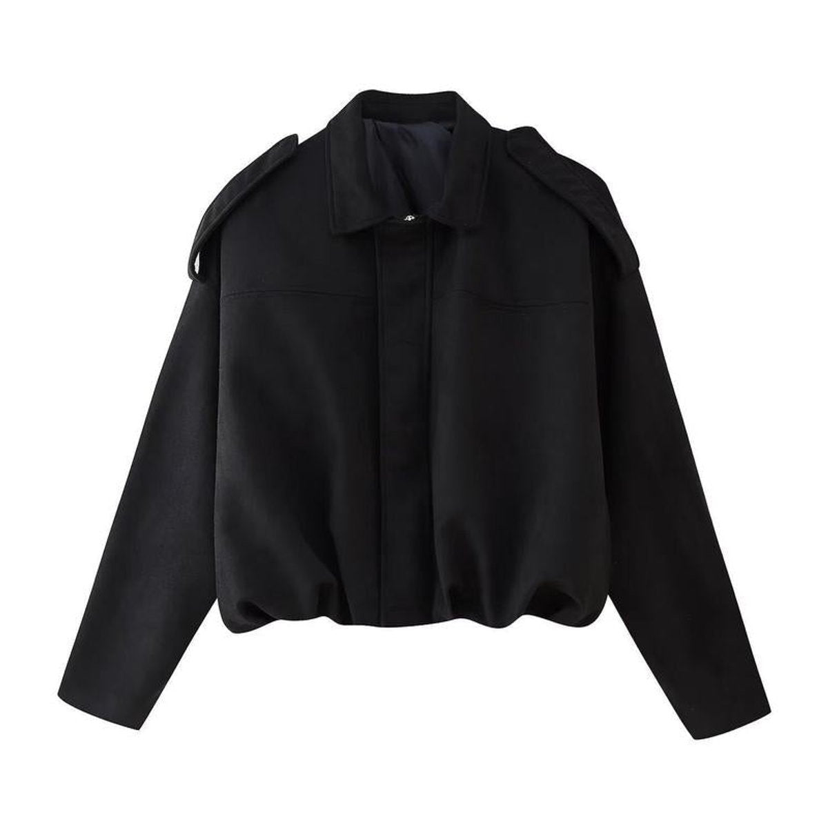 Damen Oversized Bomberjacke aus Kunstwildleder im Cropped-Schnitt