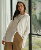 Damen Oversized Kaschmir-Cardigan mit V-Ausschnitt und Knopfleiste