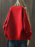 Damen Oversized Strickcardigan mit Zopfmuster, Rippbündchen und Knopfleiste