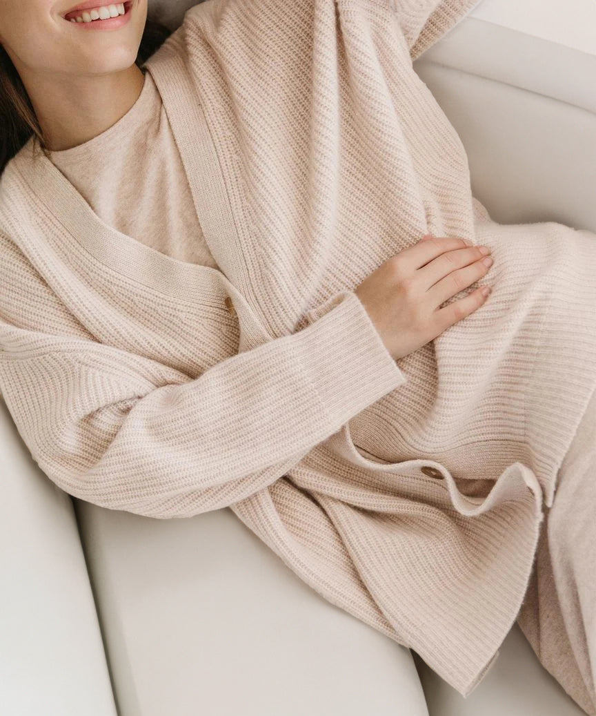 Damen Oversized Strickjacke mit Knöpfen