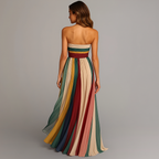 Damen Plissee Maxikleid Hochzeitskleid für Hochzeitsgäste mit Trägern