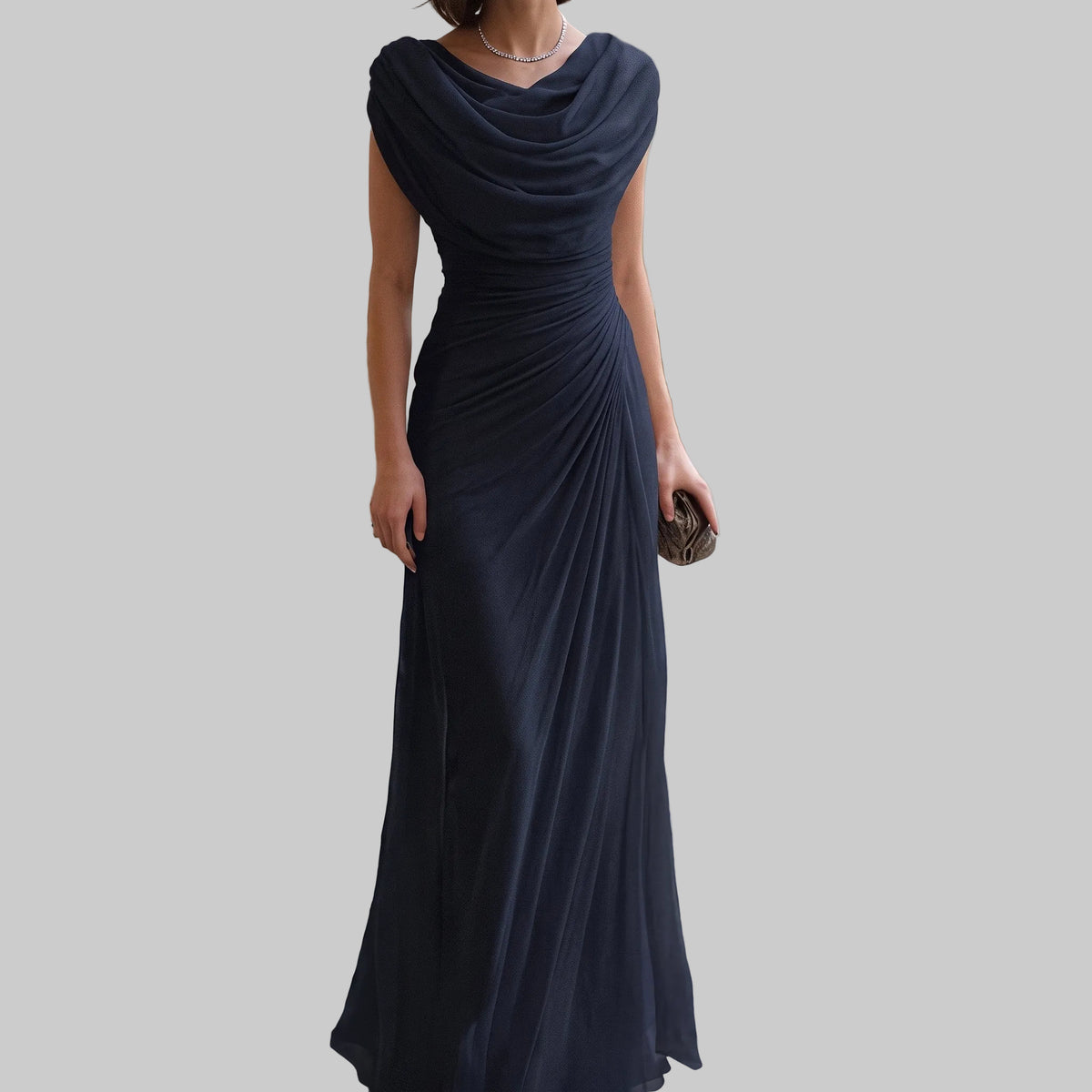 Damen Plissiertes Maxi-Hochzeitskleid für Hochzeitsgäste