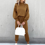Damen Pullover- und Hosen-Set aus weichem Material mit lockerer Passform