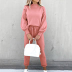 Damen Pullover- und Hosen-Set aus weichem Material mit lockerer Passform