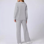 Damen Strick- und Hosen-Set aus weichem Material mit lockerer Passform